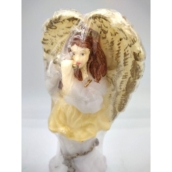 Angel Candle with Instrument 7 Inches Sealed Wax Guardian Home Decor Religious - Picture 3 of 13